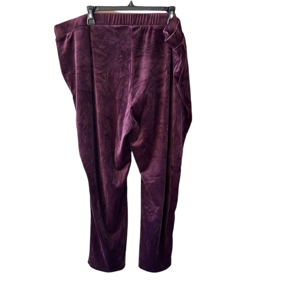 LOGO by Lori Goldstein Plumb Velour Pull-on Elastic Waist Jogger Pants 2X Petite - Picture 7 of 9